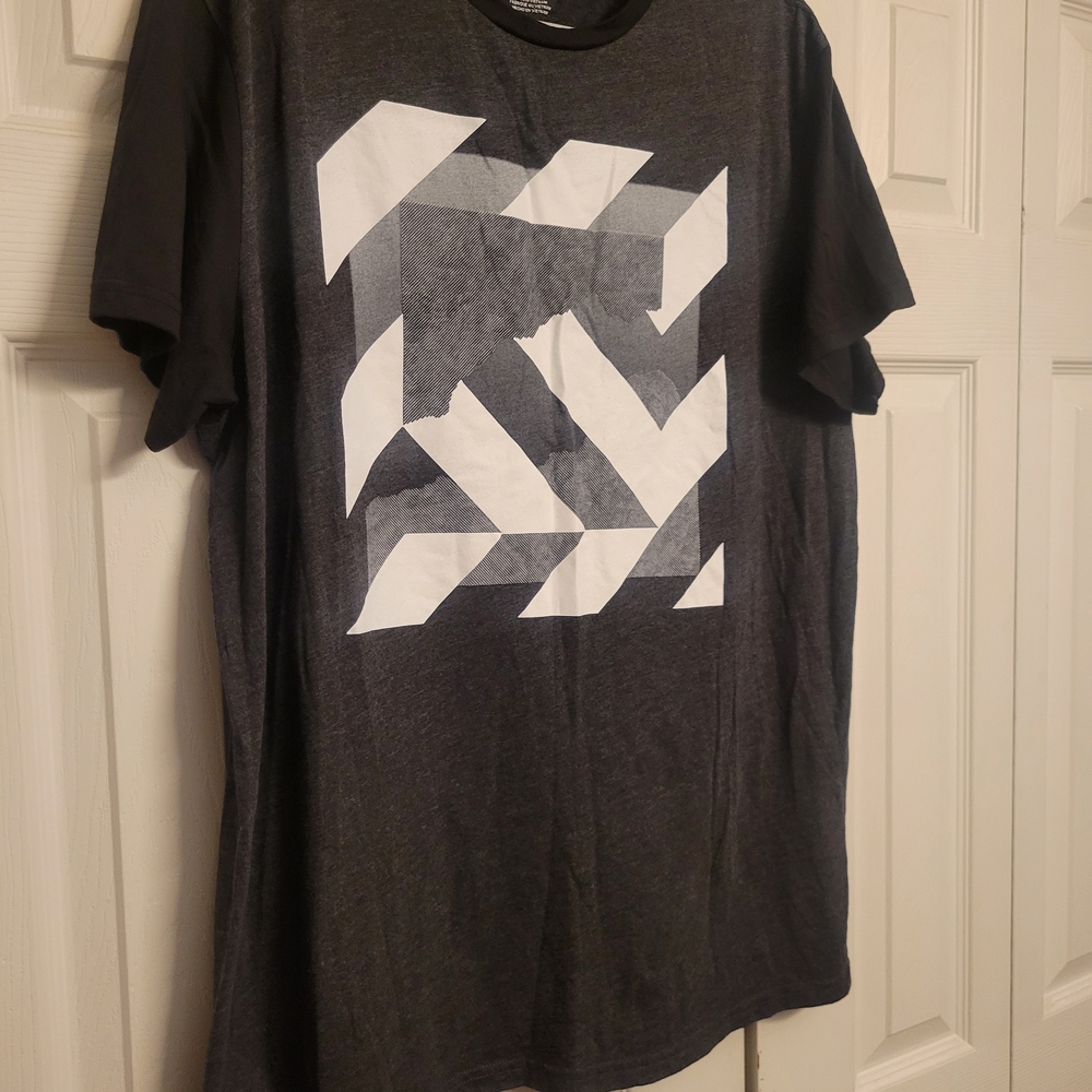 American Eagle Outfitters Charcoal and White Graphic Tee